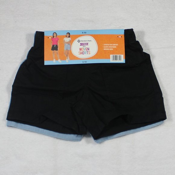 Member's Mark 2-PACK Girl's 6/6x Elastic Waist Woven Shorts - Picture 1 of 7
